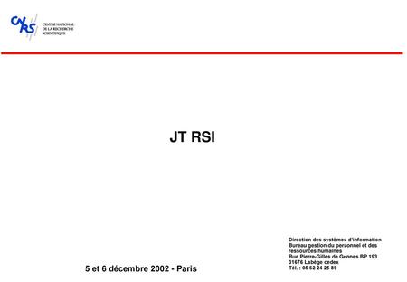 JT RSI 5 et 6 décembre Paris