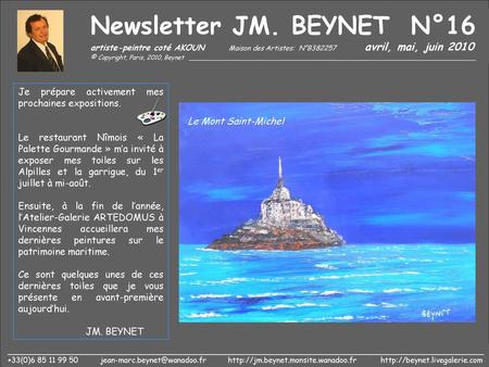 Newsletter JM. BEYNET N°16