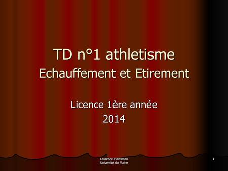 TD n°1 athletisme Echauffement et Etirement