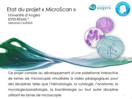 Etat du projet « MicroScan »