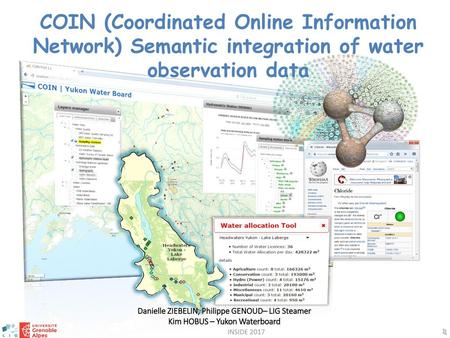 COIN (Coordinated Online Information Network) Semantic integration of water observation data L’application décrite dans cette présentation porte sur l’integration.