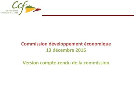 Commission développement économique 13 décembre 2016