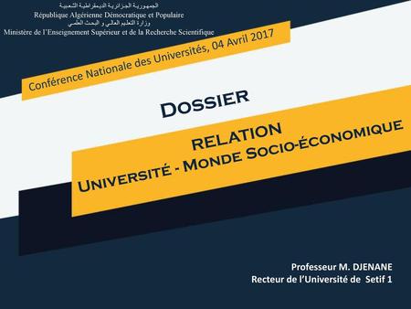 Dossier Université - Monde Socio-économique RELATION