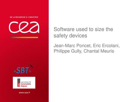 Software used to size the safety devices