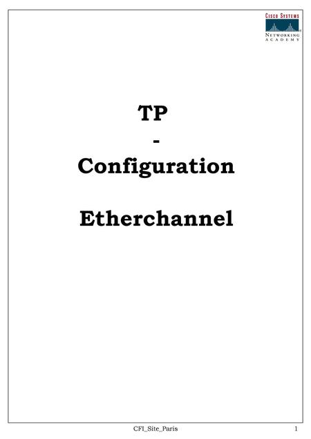 TP - Configuration Etherchannel