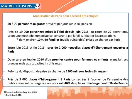 Mobilisation de Paris pour l’accueil des réfugiés