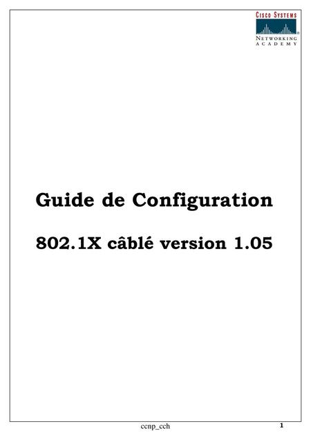 Guide de Configuration 802.1X câblé version 1.05
