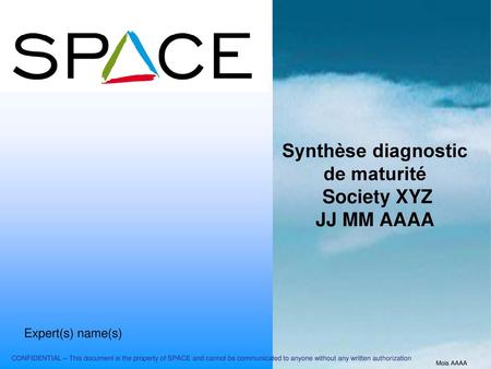 Synthèse diagnostic de maturité Society XYZ JJ MM AAAA