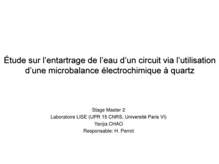 Laboratoire LISE (UPR 15 CNRS, Université Paris VI)