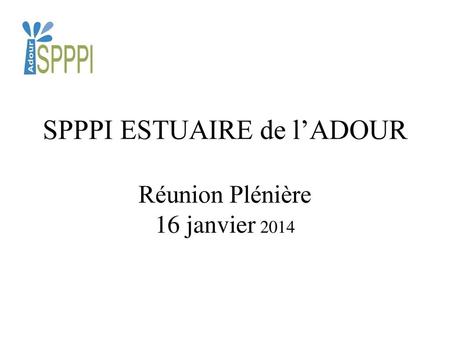 SPPPI ESTUAIRE de l’ADOUR Réunion Plénière 16 janvier 2014