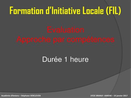Formation d’Initiative Locale (FIL)