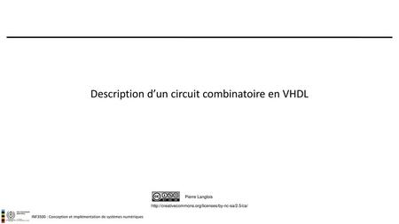 Description d’un circuit combinatoire en VHDL