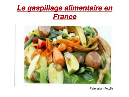 Le gaspillage alimentaire en France