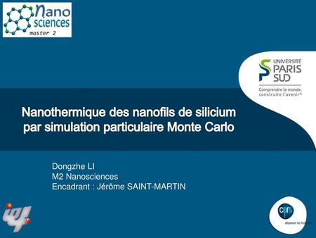 Dongzhe LI M2 Nanosciences Encadrant : Jérôme SAINT-MARTIN