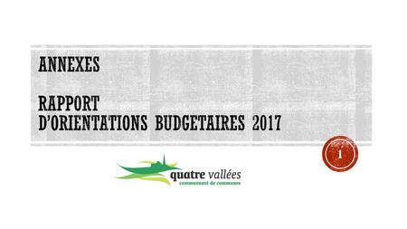 ANNEXES rapport D’ORIENTATIONS BUDGETAIRES 2017