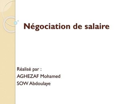 Négociation de salaire