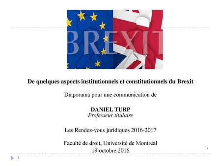 De quelques aspects institutionnels et constitutionnels du Brexit