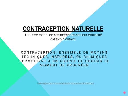 Contraception naturelle