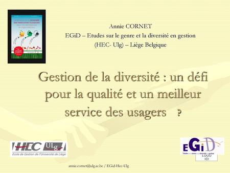 Annie CORNET EGiD – Etudes sur le genre et la diversité en gestion