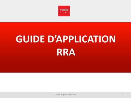 Guide d'application RRA