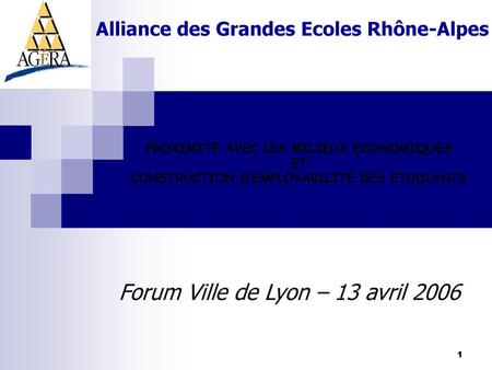 Forum Ville de Lyon – 13 avril 2006