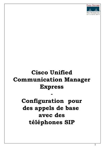 Cisco Unified Communication Manager Express