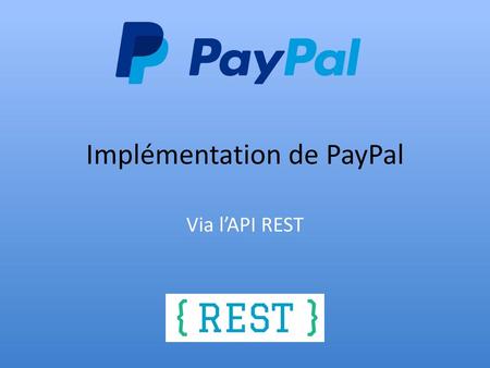 Implémentation de PayPal