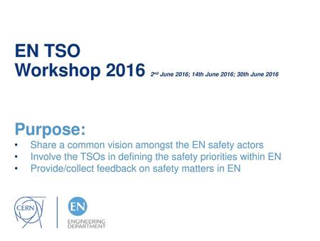 EN TSO Workshop nd June 2016; 14th June 2016; 30th June 2016