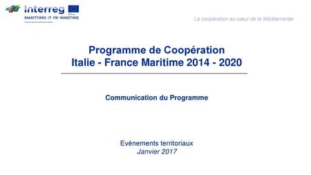 Programme de Coopération Italie - France Maritime