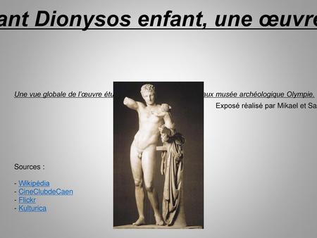 Hermès portant Dionysos enfant, une œuvre de Praxitèle