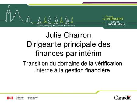 Julie Charron Dirigeante principale des finances par intérim