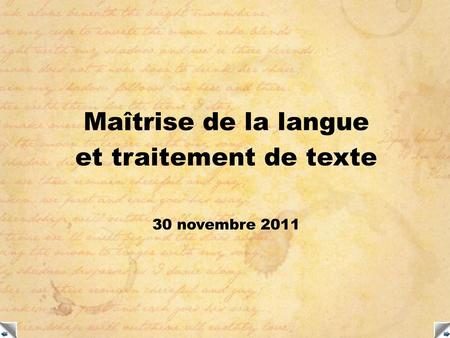 Maîtrise de la langue et traitement de texte