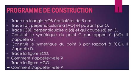 PROGRAMME DE CONSTRUCTION