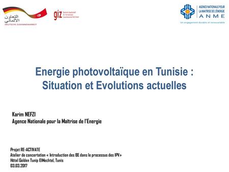 Energie photovoltaïque en Tunisie : Situation et Evolutions actuelles