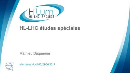 HL-LHC études spéciales