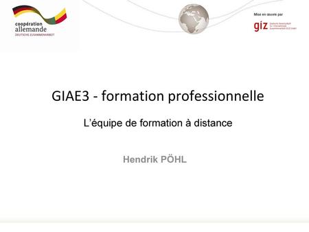 GIAE3 - formation professionnelle