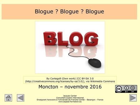 Blogue ? Blogue ? Blogue Moncton – novembre 2016