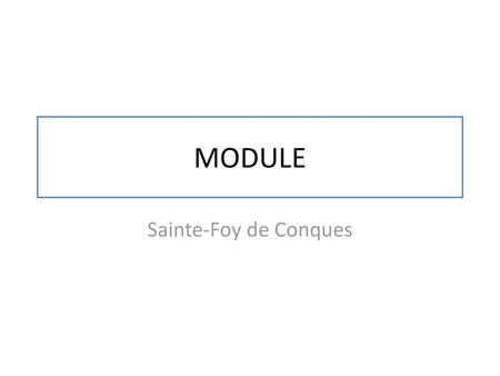 MODULE Sainte-Foy de Conques.