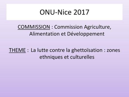 COMMISSION : Commission Agriculture, Alimentation et Développement
