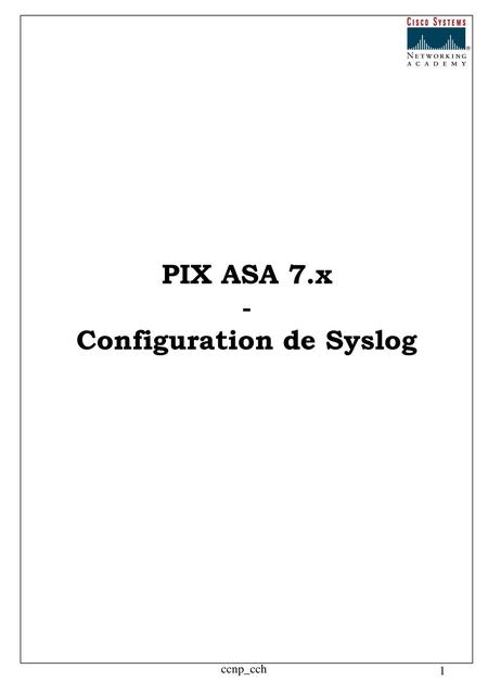 Configuration de Syslog