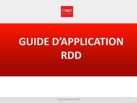 Guide d'application RDD