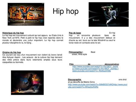Hip hop Historique du hip hop