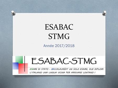 ESABAC STMG Année 2017/2018.