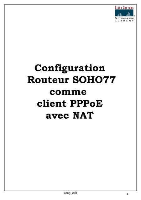 Configuration Routeur SOHO77