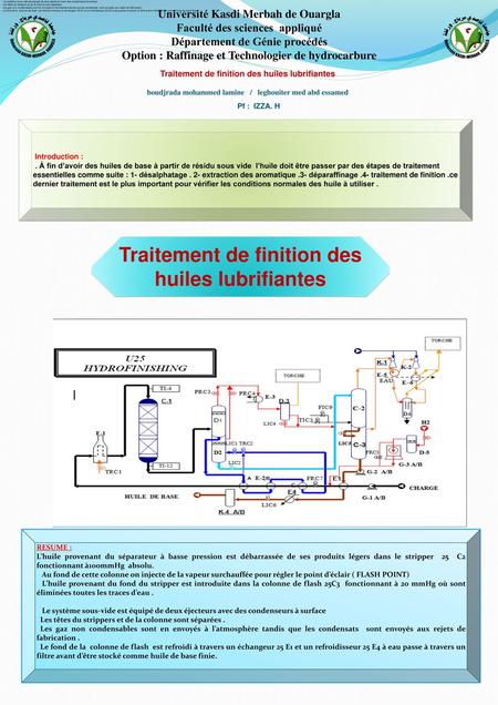 Traitement de finition des huiles lubrifiantes