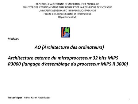 AO (Architecture des ordinateurs)