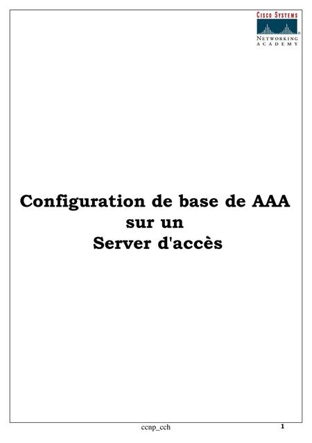 Configuration de base de AAA sur un Server d'accès