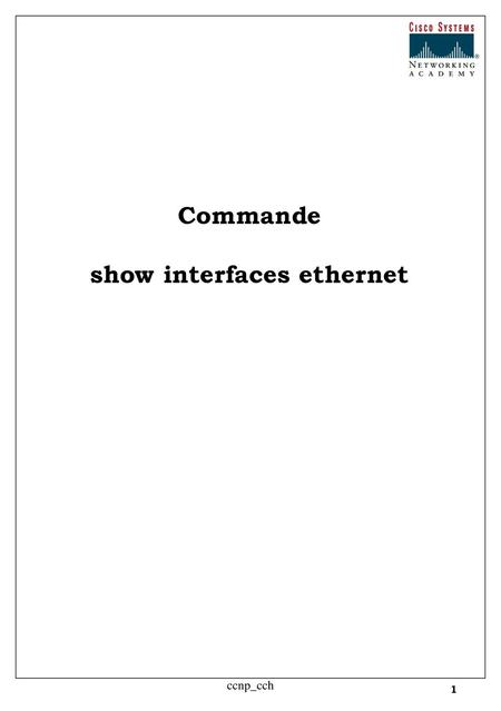 show interfaces ethernet