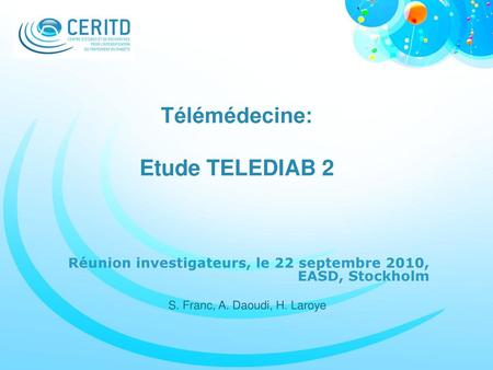 Télémédecine: Etude TELEDIAB 2