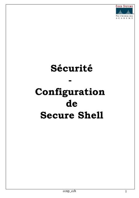 Sécurité - Configuration de